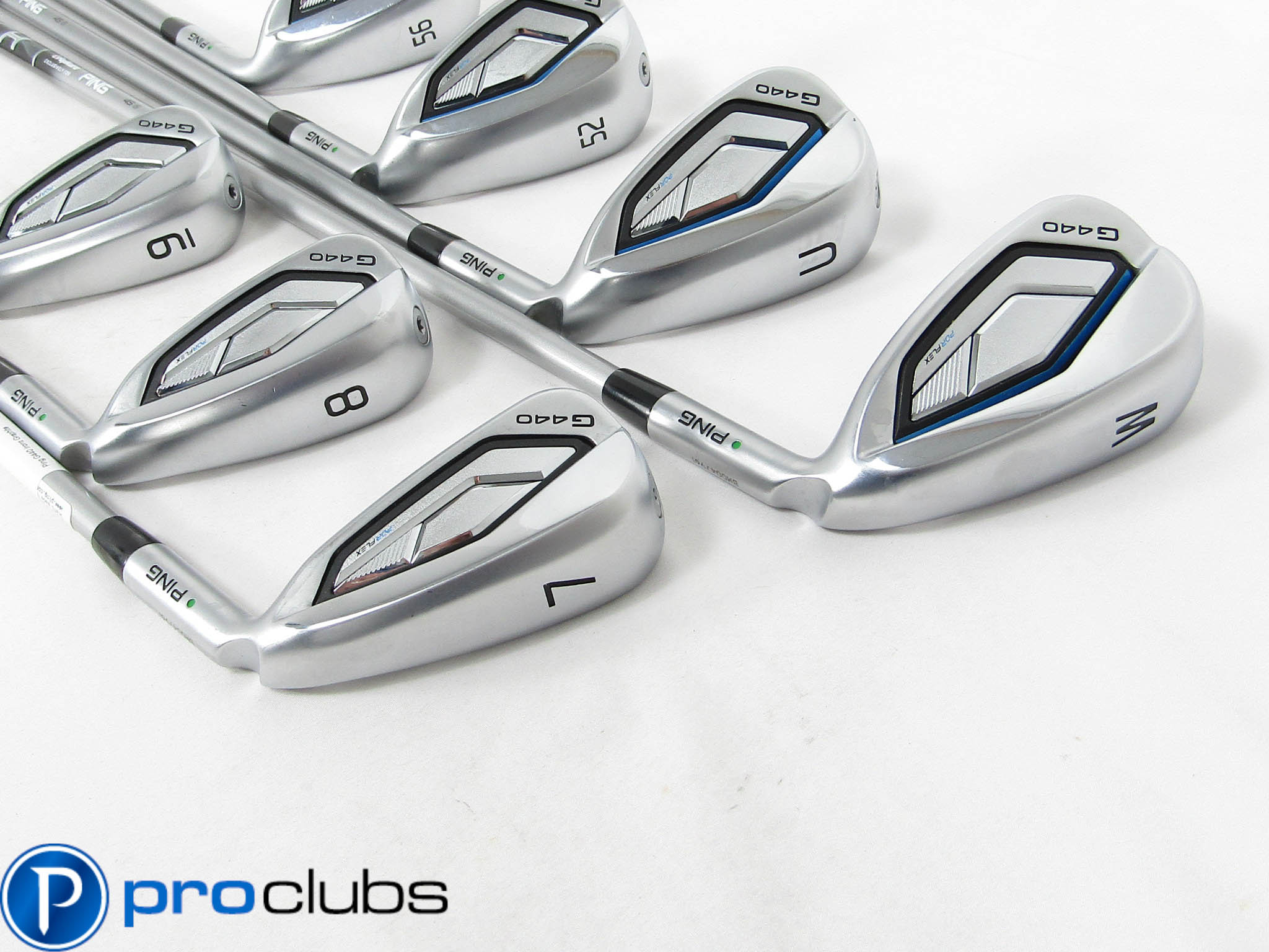 PING G440 GREEN DOT IRONS 7-PW,UW,52*,56* GRAPHITE ALTA QUICK